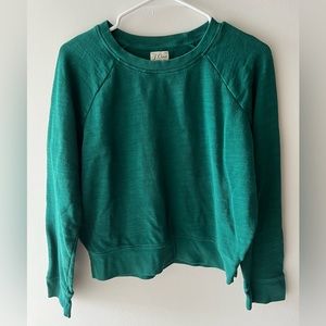 Jade green J. Crew crewneck pullover in vintage cotton terry - Size small